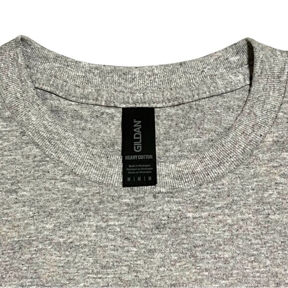 Gildan Heavy Cotton Wishin' I‎ Was Fishin' T-Shirt Sport Gray Size Medium - Picture 3 of 4